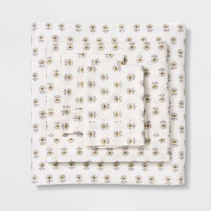 daisy flower print FULL sheet set